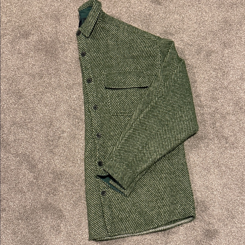 ASOS Green Herringbone Shirt Jacket